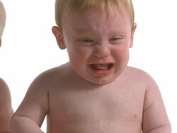 Three babies cry Stock Footage