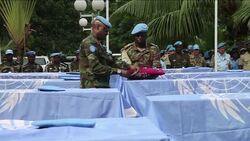 CLEAN : Memorial ceremony for 9 UN blue helmets killed in Mali News Clip