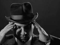 Man with bowler hat Stock Footage