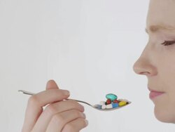 Taking pills Stock Footage