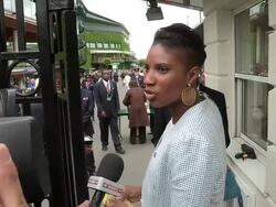 Denise Lewis at Celebrity Video Sightings Stock Footage