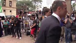 Oscar Pistorious arrives at court for 13th day of his murder trial News Clip