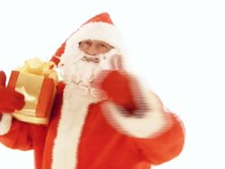 HD: Santa Claus with gift Stock Footage