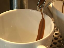 Close-up of espresso coffee dispenser Stock Footage