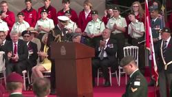 CLEAN : Canada pays tribute to its fallen WWII soldiers on Juno Beach News Clip