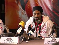 David Haye at David Haye vs Dereck Chisora: Press Conference on July 11, 2012 in London, England (Footage by WireImage Video/Getty Images) Stock Footage