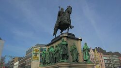 Monument of Friedrich Wilhelm III at Heumarkt, Cologne, North Rhine-Westphalia, Germany Stock Footage