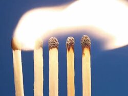 Five matches Stock Footage