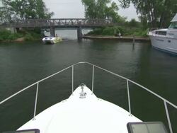 MS TS Boat moving  in water / Minneapolis, Minnesota, United States  Stock Footage