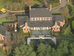 MS AERIAL View of mansion house / North Carolina, United States Stock Footage