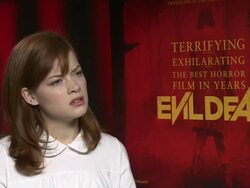 INTERVIEW - Jane Levy on the first horror film to give her nightmares, being inspired by 'The Craft' as a kid at 'Evil Dead' UK Junket Interviews at Soho Hotel on April 17, 2013 in London, England (Footage by WireImage Video/Getty Images) Stock Footage