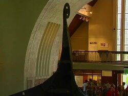 Pull Back Shot Viking Museum Eastern Norway Oslo Norway Stock Footage