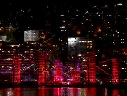 ATMOSPHERE Jean Michel Jarre performance at the Monaco Royal Wedding: Jean Michel Jarre Concert at Monaco . (Footage by WireImage Video/Getty Images Entertainment Video) Stock Footage
