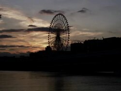 The Odaiba Ferris Wheel at Palette Down Time Lapse, Tokyo, Japan Stock Footage