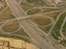 Aerial Of The I-80 Interstate Highway In Chicago Stock Footage