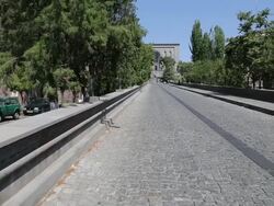 Yerevan, Matenadaran, Mashtots institue of ancient manuscripts, main road to the museum Stock Footage