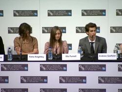 INTERVIEW: Andrew Garfield on approaching blockbusters and independent films the same. INTERVIEW: Keira Knightley and Carey Mulligan agree with Andrew Garfield. (Footage by WireImage Video/GettyImages) Stock Footage