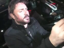 Simon Le Bon leaving Sucker Punch After Party in Hollywood 03/23/11 (Footage by WireImage Video/GettyImages) Stock Footage