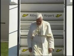 NEW Benedict arrives on his first foreign trip as pope Instructional Video