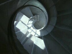 CU View of Spiral staircase in National Palace Sunny /Sintra, Lisbon, Portugal Stock Footage