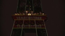 CLEAN : COP21 Eiffel Tower illuminated in green News Clip