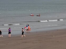 BEACH SCENE AND WHITBY Stock Footage