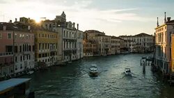 Time Lapse, water transportation at Grand Canal, Venice Stock Footage