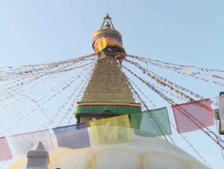 WS TD  View of Boudhanath site  / Kathmandu, Central, Nepal Stock Footage
