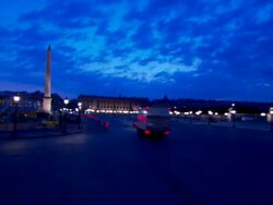 Medium Long Shot push-in tracking-right - The Luxor Obelisk stands in the middle of Paris, France. / Paris, France Stock Footage