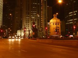 Chicago Traffic By Night - Timelapse Stock Footage
