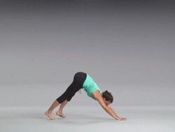 WS Women doing yoga on white stage / Portland, Oregon, USA Stock Footage