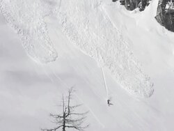 Skier escapes avalanche Stock Footage