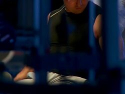 HD DOLLY: Lifting Weights In The Gym Stock Footage