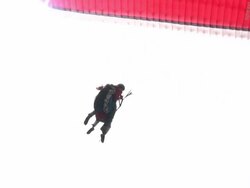 Landing a Paraglider Stock Footage