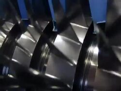 Jet engine turbine cut open HD video Stock Footage