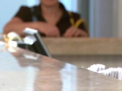 Hotel reception Stock Footage