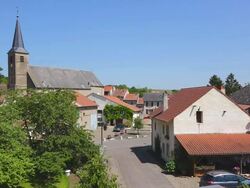 WS View of Village / Rodemack, Lorraine, France Stock Footage