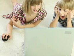 Young Children Using Laptop Stock Footage