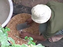Cooking: Scraping Fat Off Meat Stock Footage