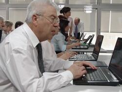 HD: Business Students Practice Financial Softwares Stock Footage