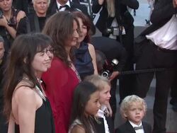 Sue Taylor, Zoe Boe, Director Julie Bertucelli, Gabriel Gotting, Morgana Davies and Charlotte Gainsbourg at the Closing Night/The Tree Red Carpet: Cannes Film Festival 2010 at Cannes . (Footage by WireImage Video/GettyImages) Stock Footage