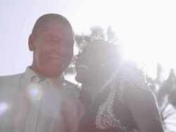 Sunlight Afro American Couple Close Up Stock Footage