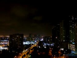 WS T/L Cityscape at night / Miami, Key largo, Florida, USA Stock Footage