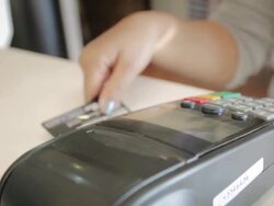 Swiping A Credit Card,Dolly Shot Stock Footage