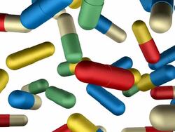 (Loop) Lots of pills falling Stock Footage