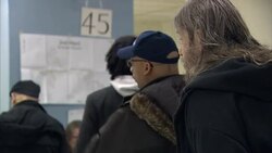 Voters at a polling station in Chicago News Clip