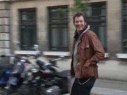Jason Flemyng sighted while visiting the BBC Radio Two Stock Footage