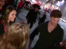 Derek Theler greets fans at Nylon Young Hollywood Stock Footage