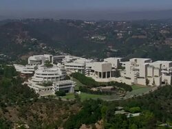 Aerial LA TS The Getty Center / Bel Air, California, United States Stock Footage