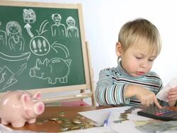 little boy counts Finance Stock Footage